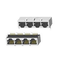 RJ45 5921 ; 1x4 ports ; Without LED ; With metal shield(EMI Fingers) . PCB Retaining Post: hollow(Type B）