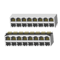 RJ45 5921 ; 2X8 ports ; Without LED ; With metal shield. PCB Retaining Post: hollow(Type B）