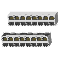 RJ45 5921 ; 2X8 ports ; Without LED ; With metal shield(EMI Fingers) . PCB Retaining Post: hollow(Type B）