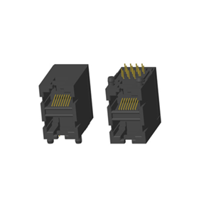 RJ45 5921 ; 2X1 ports ; Without LED ; Without metal shield . PCB Retaining Post: hollow(Type B)